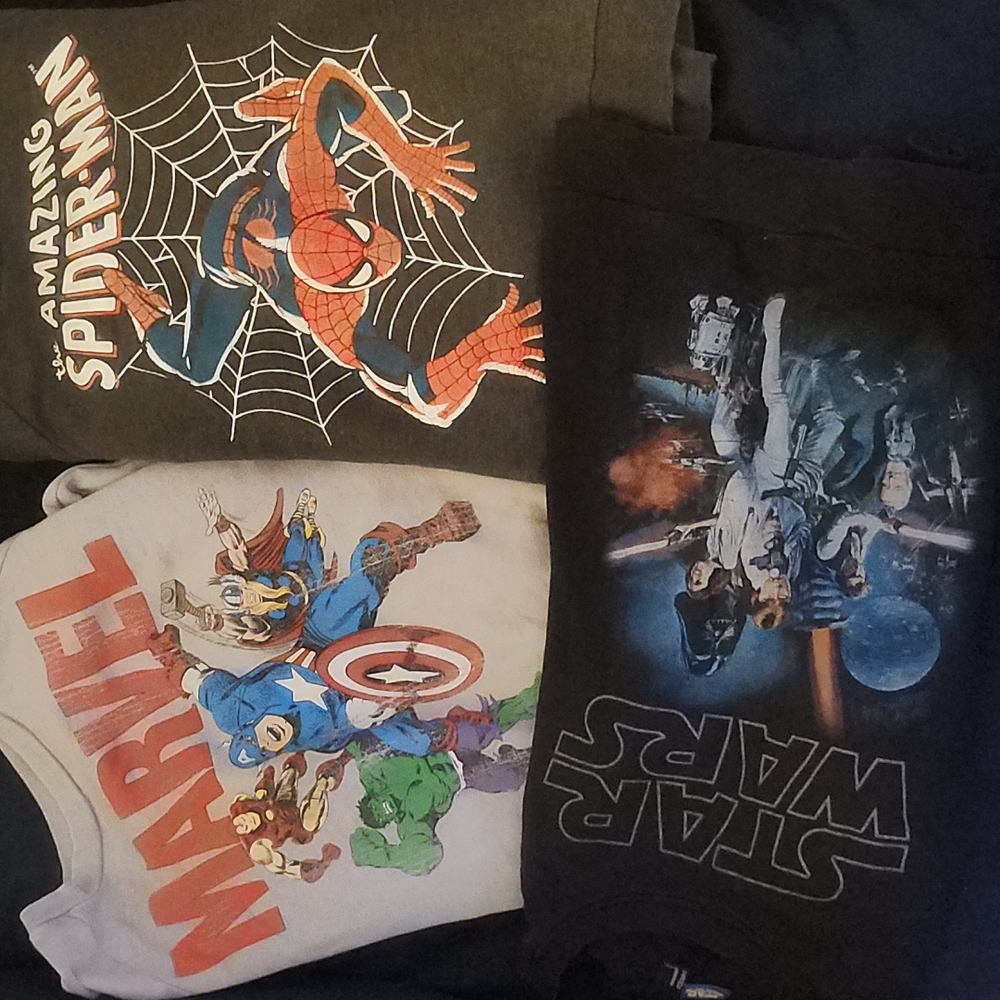 Marvel Spiderman Star Wars Sweatshirt Lot Women's Sized Medium M